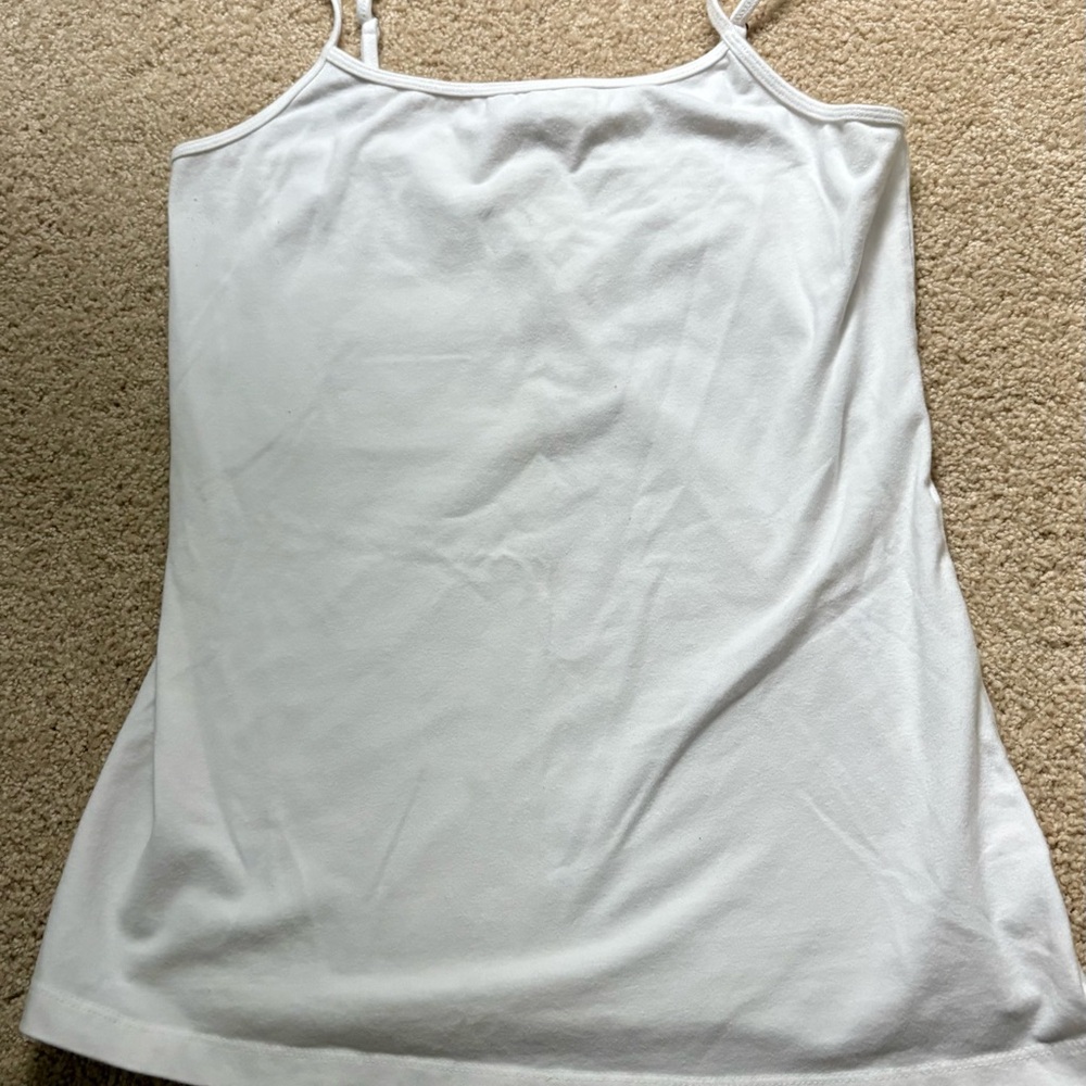Women's Sz M White Layering Cami Tank Spaghetti Strap Top